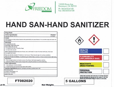 Hand San Hand Sanitizer (Hand San Label)